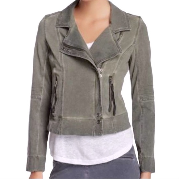 Anthropology Marrakech Meri Waterfall Zip/Snap Moto Jacket - Picture 1 of 6